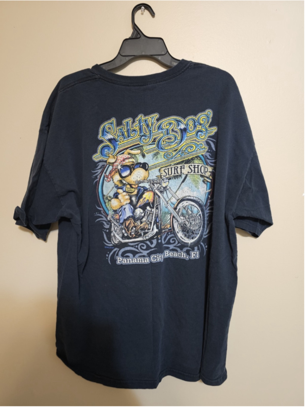Salty Dog Surf Shop Panama City Beach Pocket T-Shirt Blue Men's 2XL 2008